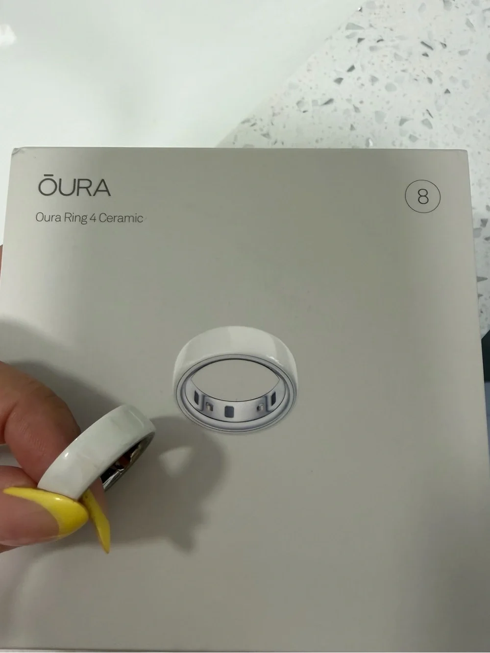 Oura Ceramic Smart Ring in White by Oura